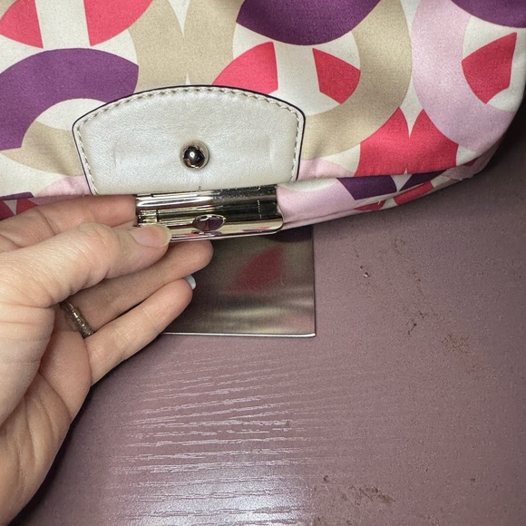 Coach Kristin Signature Multi-Color Nylon Hobo Shoulder Handbag - Picture 5 of 7